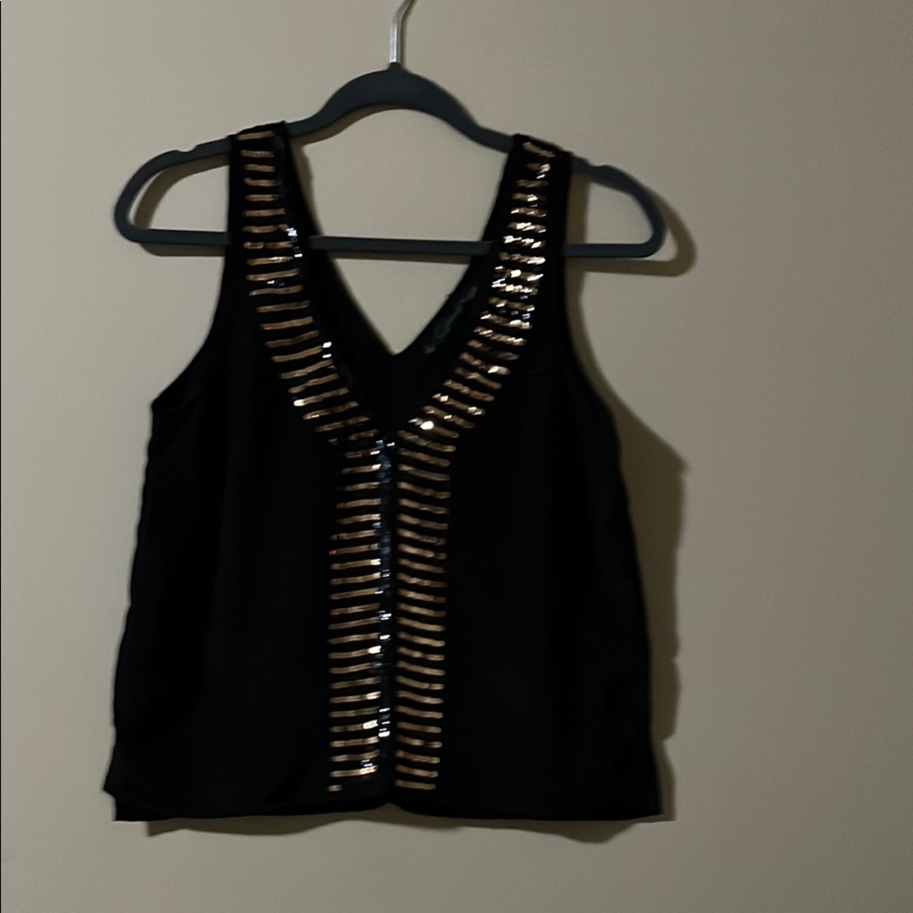 Black Sequin Embellished Women's Top